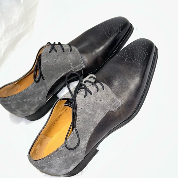 MAGNANNI Oxford Tricolor Gray Suede Leather Size 7.5 NWOT main image 7